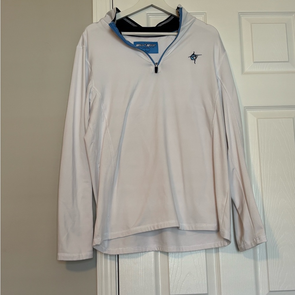 White Water Medium White Monterey Performance Breathable 1/4 Zip Pullover Shirt